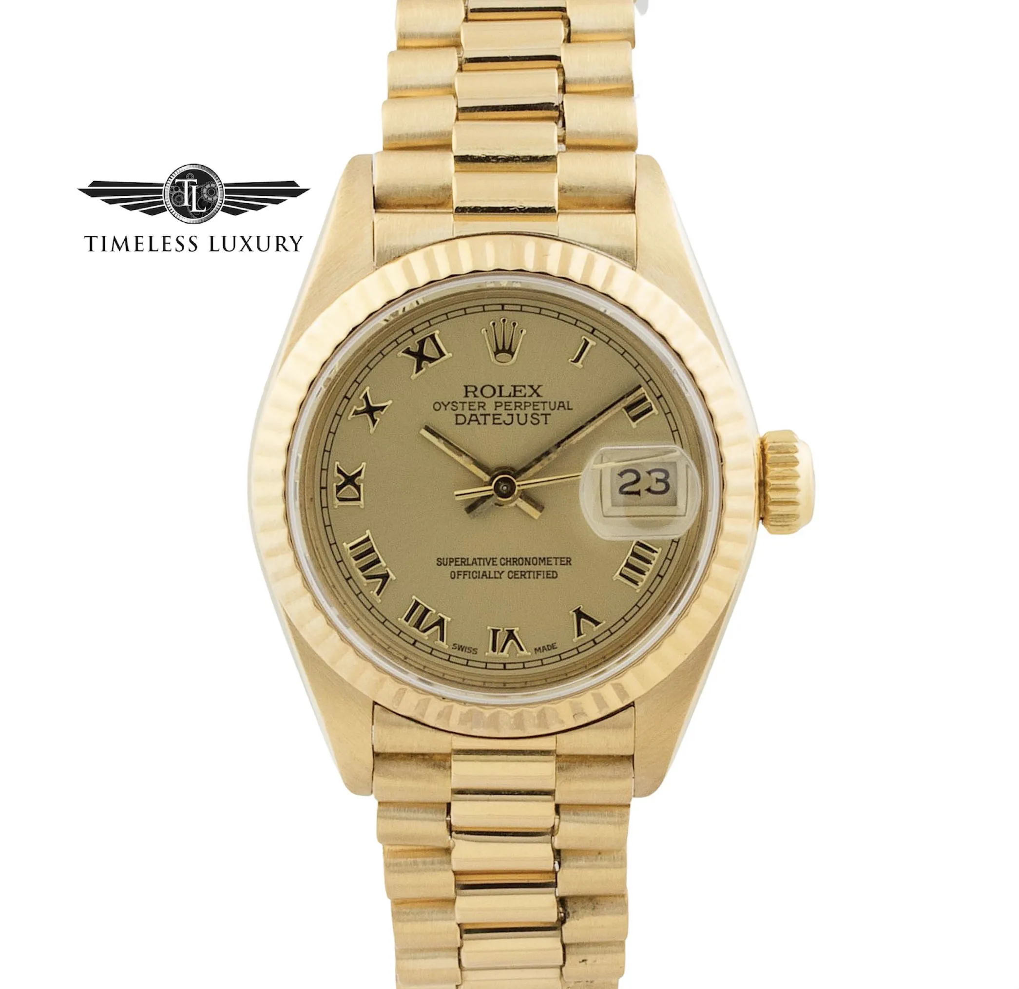 Rolex Lady-Datejust 69178 26mm Yellow gold Champagne