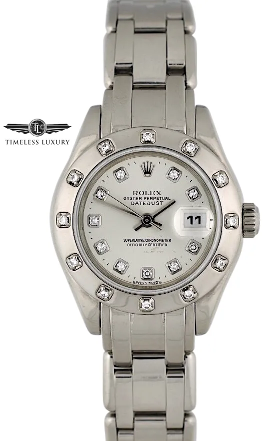 Rolex Lady-Datejust Pearlmaster 80319 29mm White gold Silver