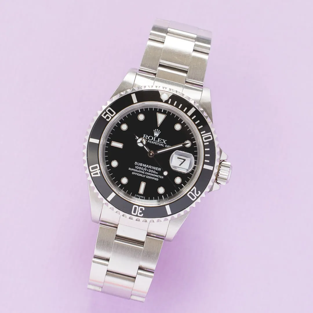 Rolex Submariner 16610 40mm Stainless steel Black