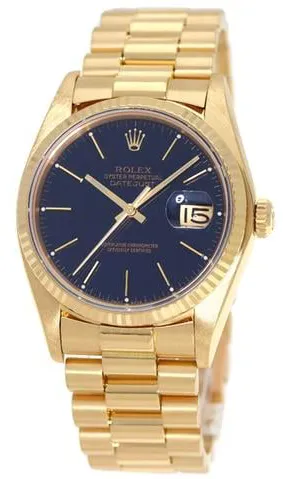 Rolex Datejust 36 16018 36mm Yellow gold Blue 9