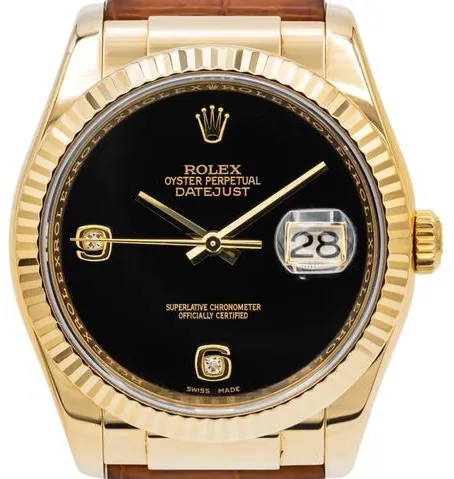 Rolex Datejust 116138 36mm Yellow gold Black