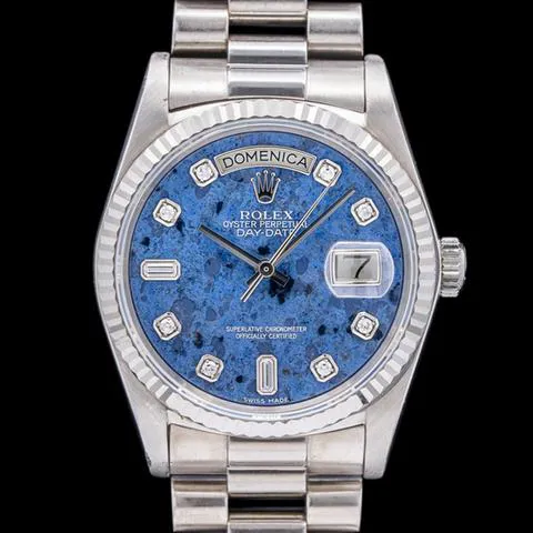 Rolex Day-Date 36 18039 12mm White gold Sodalite