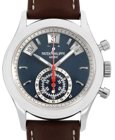 Patek Philippe Annual Calendar Chronograph 5960/01G-001 40.5mm White gold Blue