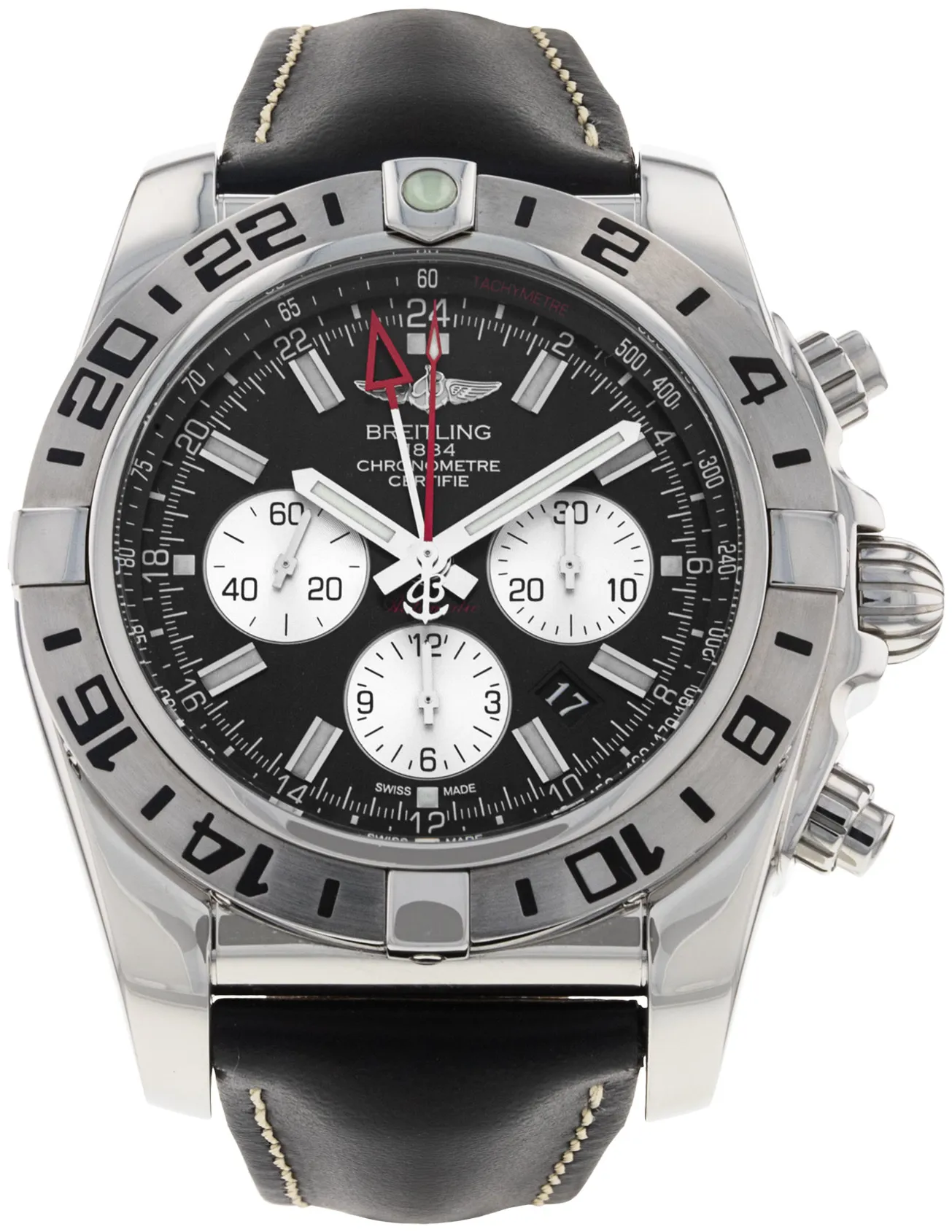 Breitling Chronomat GMT AB0413 47mm Stainless steel Black Baton