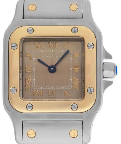 Cartier Santos Galbée 1567 35mm Yellow gold and Stainless steel Champagne