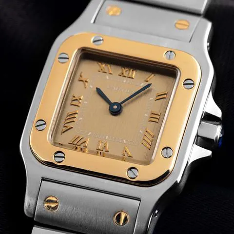 Cartier Santos Galbée 1567 35mm Yellow gold and Stainless steel Champagne 2