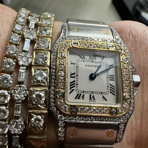 Cartier Santos W20012C4 24mm Yellow gold and Stainless steel White 6