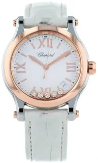 Chopard Happy Sport 8582 Stainless steel and 18k rose gold White