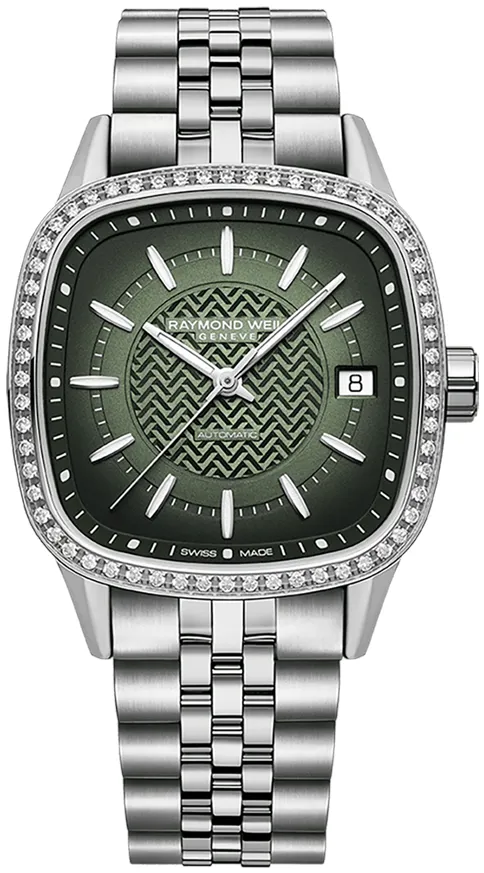 Raymond Weil Freelancer 2490-STS-52051. 34.5mm Stainless steel Green