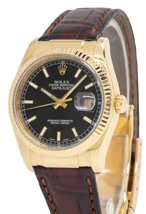 Rolex Datejust 116138 36mm Yellow gold Black