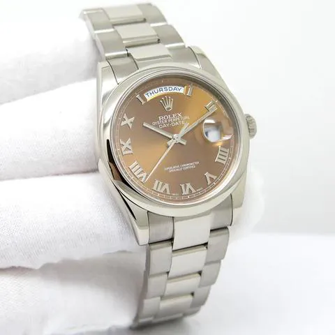 Rolex Day-Date 36 118209 36mm White gold Brown