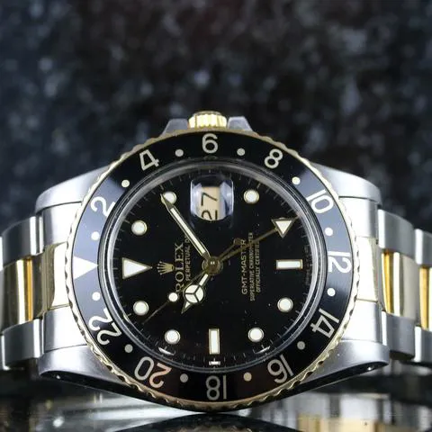 Rolex GMT-Master 16753 40mm Yellow gold and Stainless steel Black