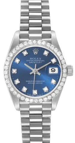 Rolex Lady-Datejust 69139 26mm White gold Blue