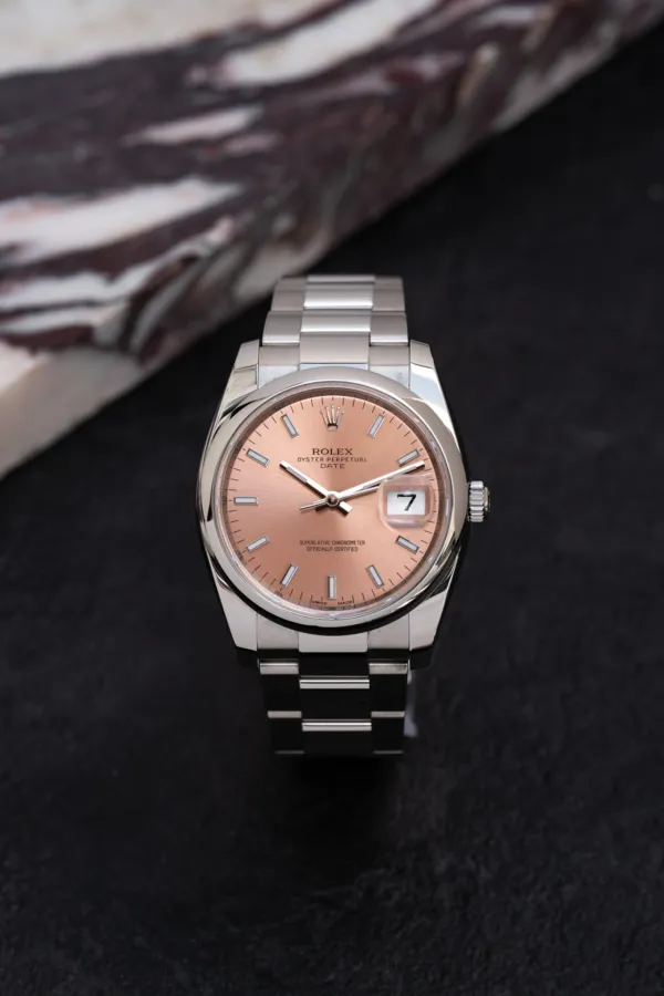 Rolex Oyster Perpetual Date 115200 34mm Acier Rose