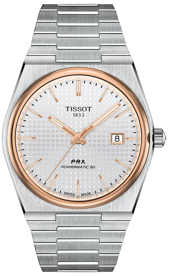 Tissot PRX Powermatic 80 T1374072103100 40mm Rose gold and Stainless steel Silver