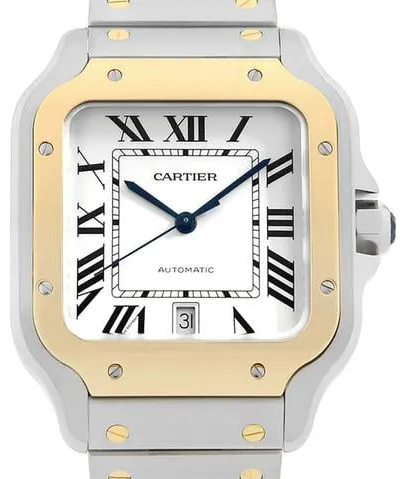 Cartier Santos W2SA0006 48mm Yellow gold and Stainless steel Silver