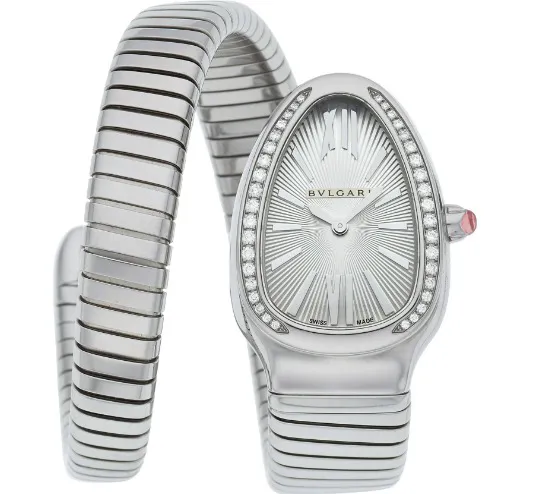 Bulgari Serpenti 35mm Stainless steel and Diamond Silver