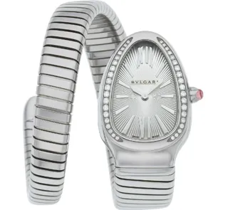 Bulgari Serpenti Stainless steel and Diamond Silver