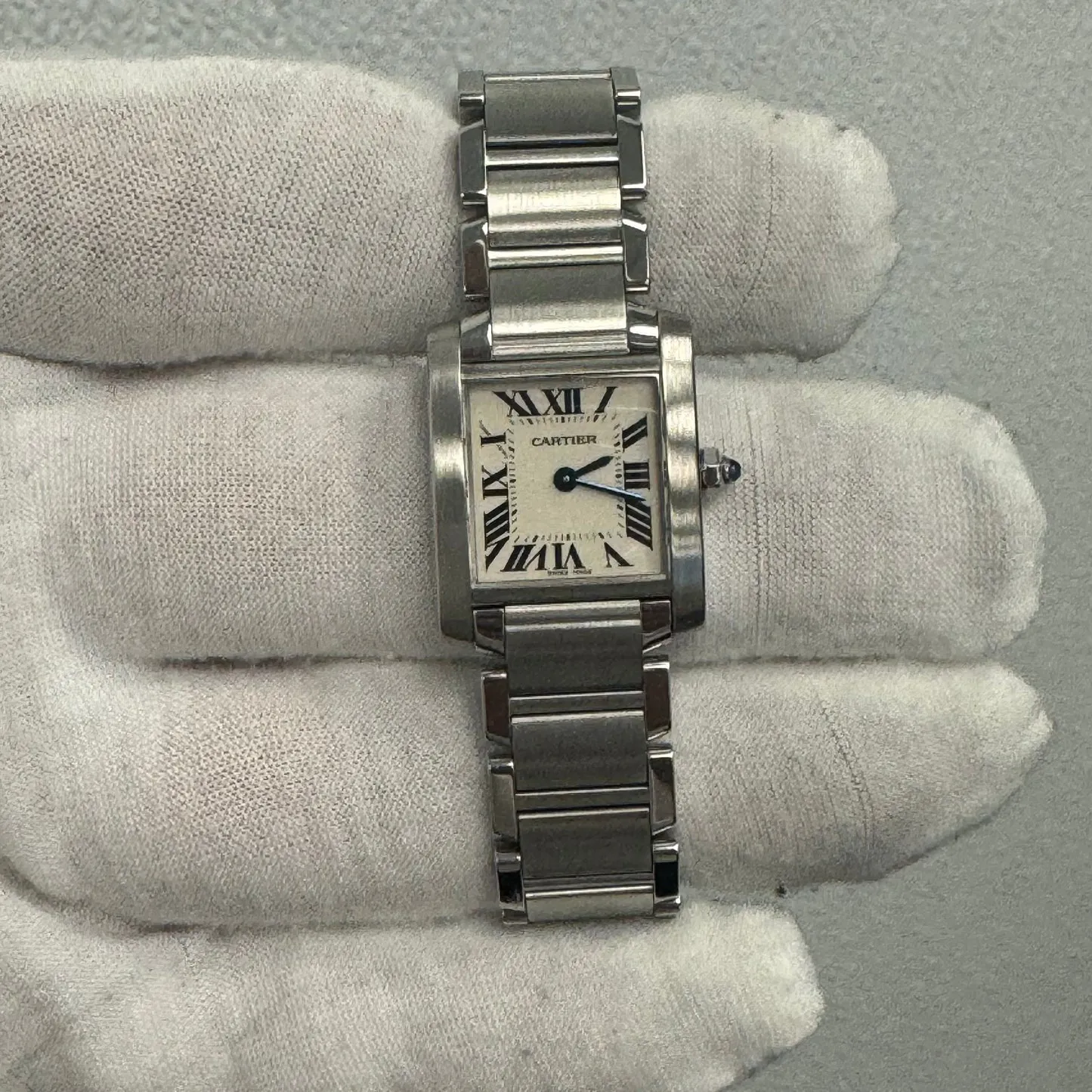 Cartier Tank W51008Q3 20mm Stainless steel White 1