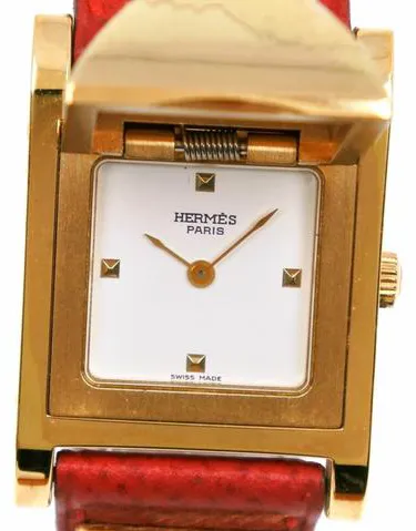 Hermès Médor 23mm Gold-plated White