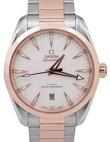 Omega Aqua Terra 220.20.38.20.02.001 38mm Yellow gold and Stainless steel Silver