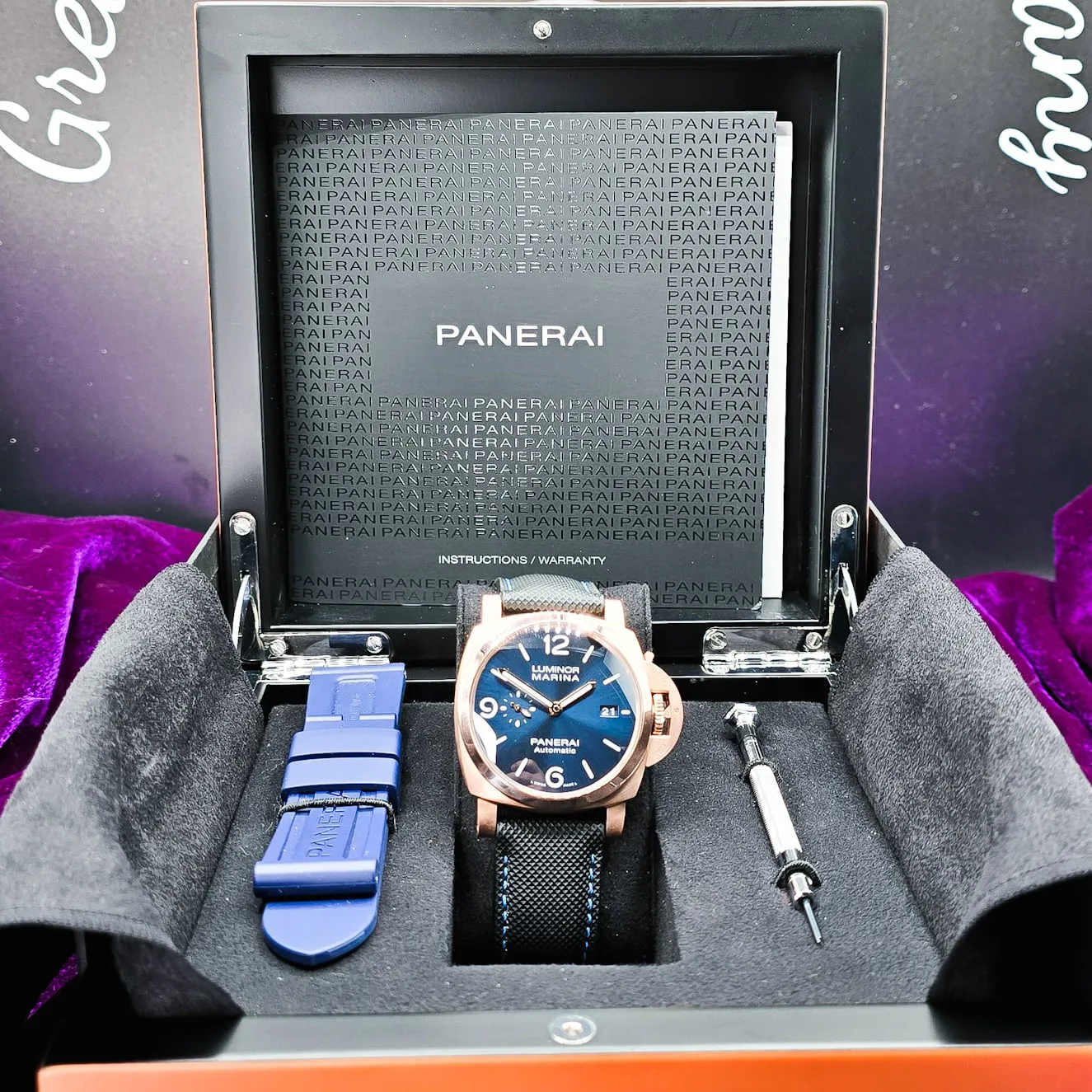 Panerai Luminor Marina PAM 01112 44mm Rose gold Blue 7