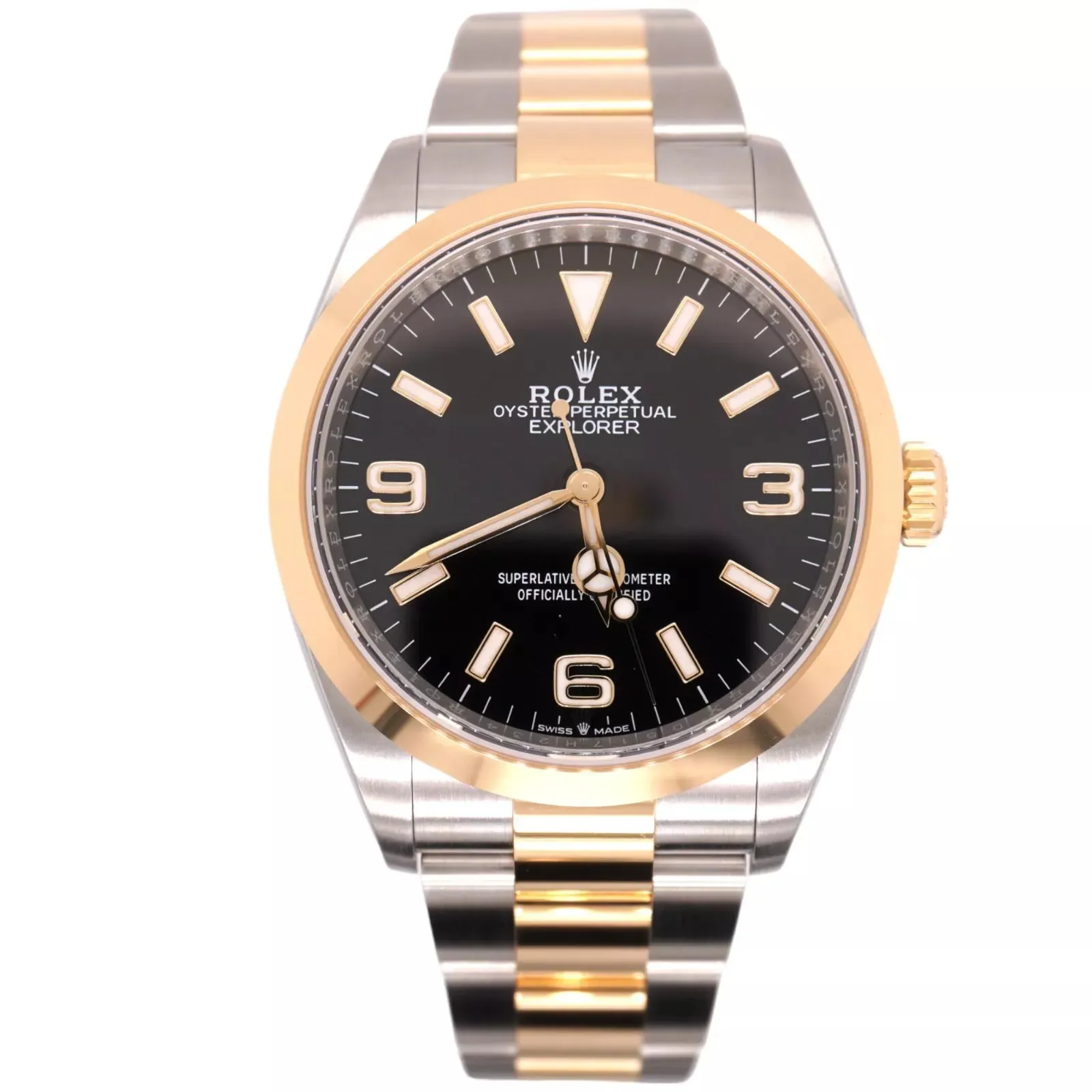 Rolex Explorer 124273-0001 36mm Yellow gold and Oystersteel Black