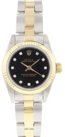 Rolex Oyster Perpetual 67193 26mm Yellow gold and Stainless steel Black