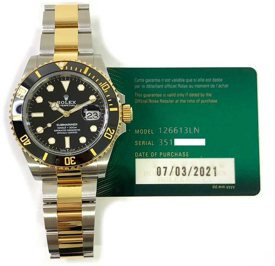 Rolex Submariner 126613LN 41mm Yellow gold and Stainless steel Black