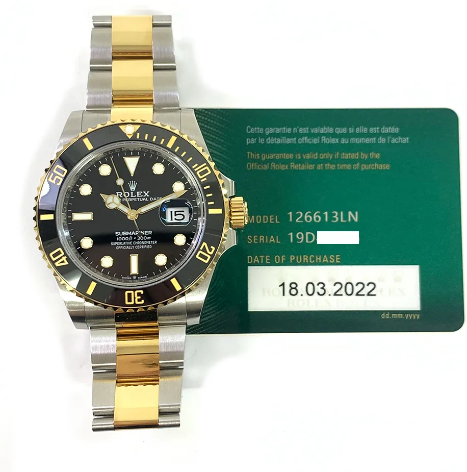 Rolex Submariner 126613LN 41mm Yellow gold and Stainless steel Black