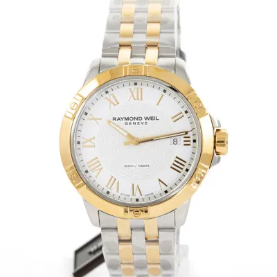 Raymond Weil Tango 8160-STP-00308 41mm Yellow gold and Stainless steel White