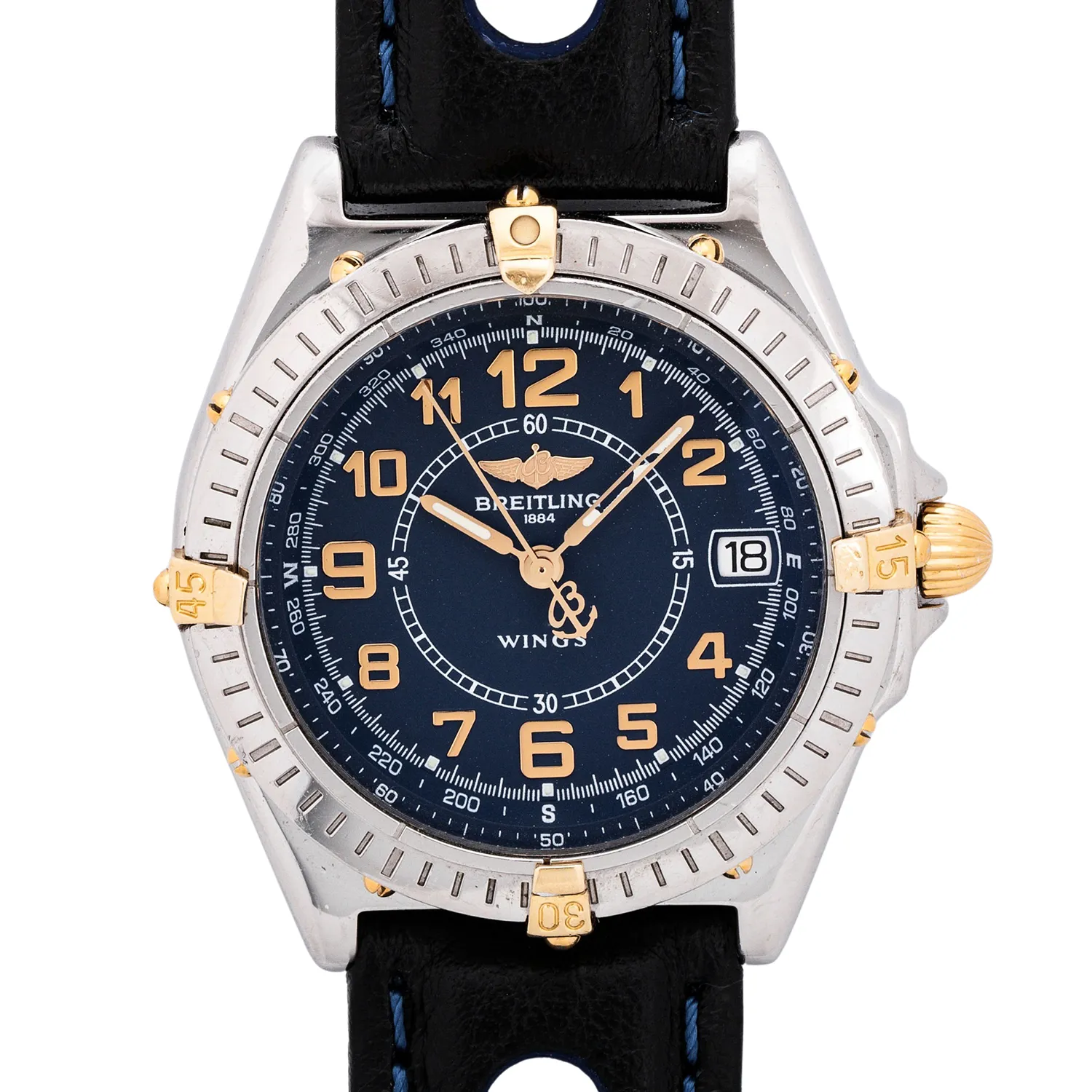 Breitling Windrider B66050 38mm 18k yellow gold and stainless steel Blue