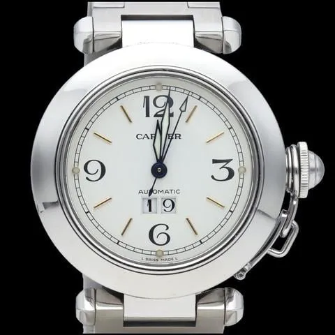 Cartier Pasha C 2475 35mm Stainless steel White