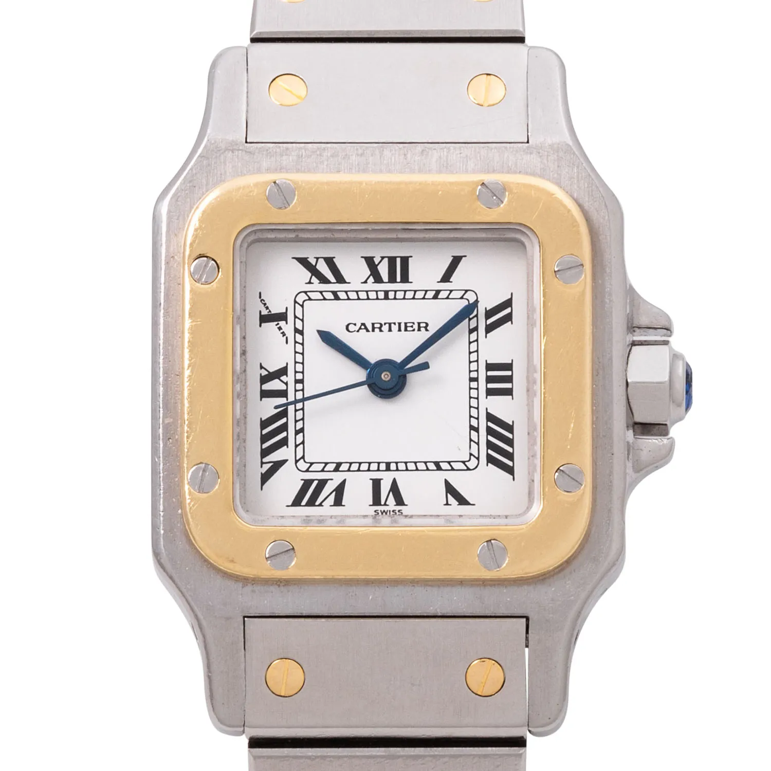 Cartier Santos 1170902 24mm 18k yellow gold and stainless steel White