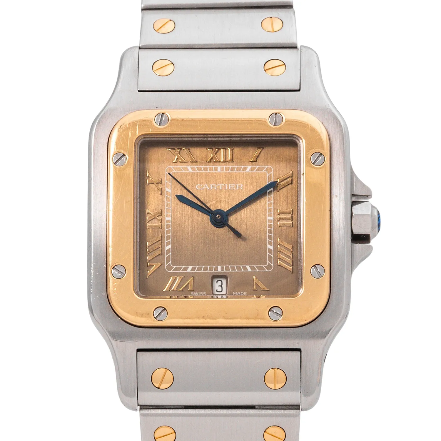 Cartier Santos Galbée 187901 29mm 18k yellow gold and stainless steel