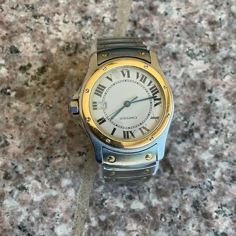 Cartier Santos 187902 30mm Yellow gold and Stainless steel White 2