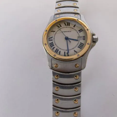 Cartier Santos 187902 30mm Yellow gold and Stainless steel White 3