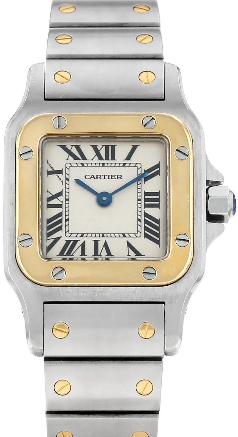 Cartier Santos Galbée 1567 24mm Yellow gold and Stainless steel Cream