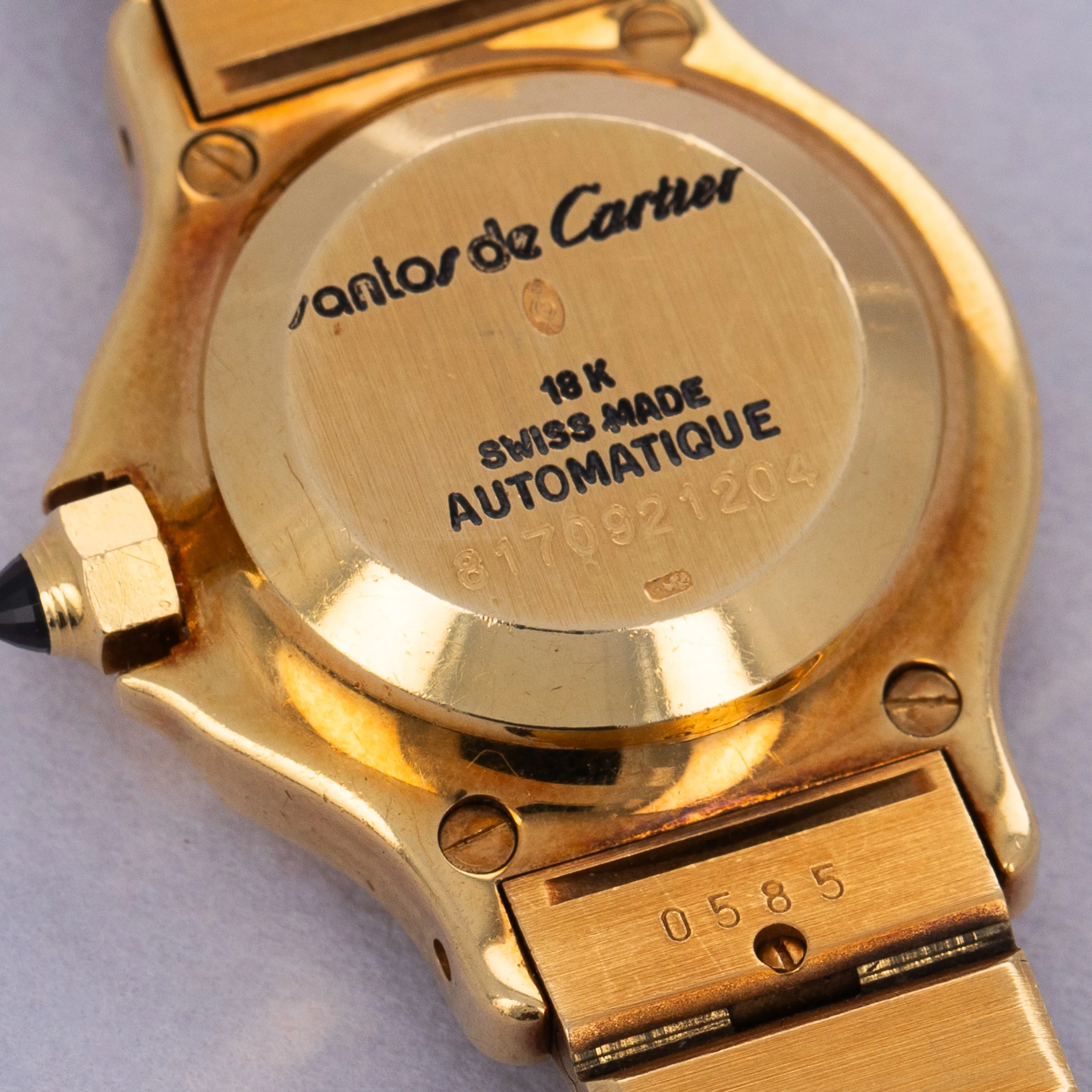 Cartier Santos Octagon 17092 25mm Yellow gold Black 3