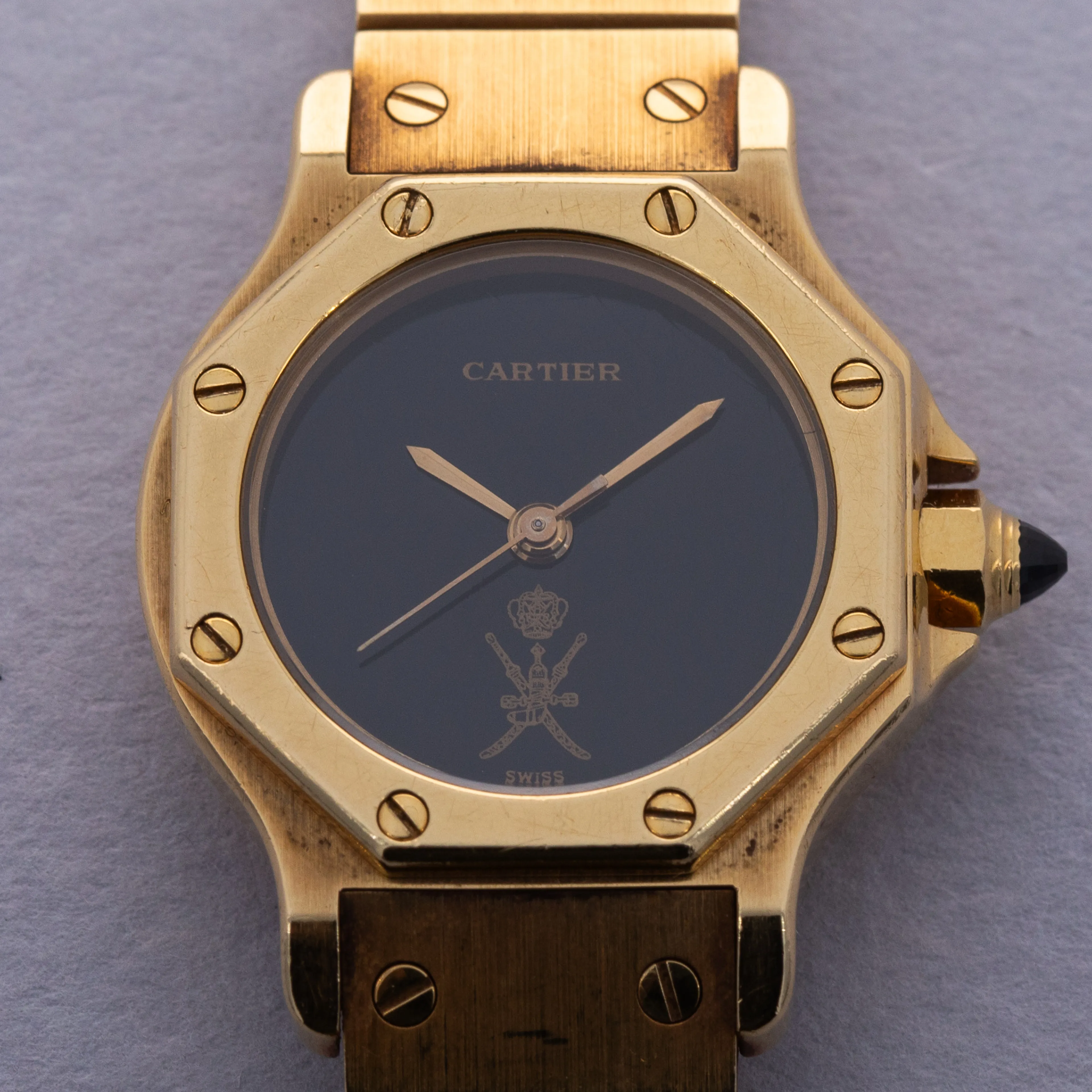 Cartier Santos Octagon 17092 25mm Yellow gold Black 11