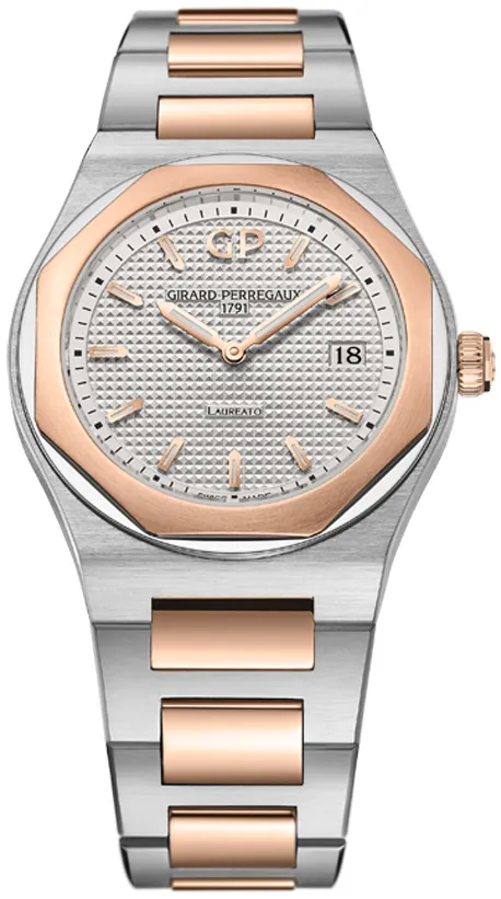 Girard-Perregaux Laureato 80189-56-132-56A 34mm Rose gold and Stainless steel Silver