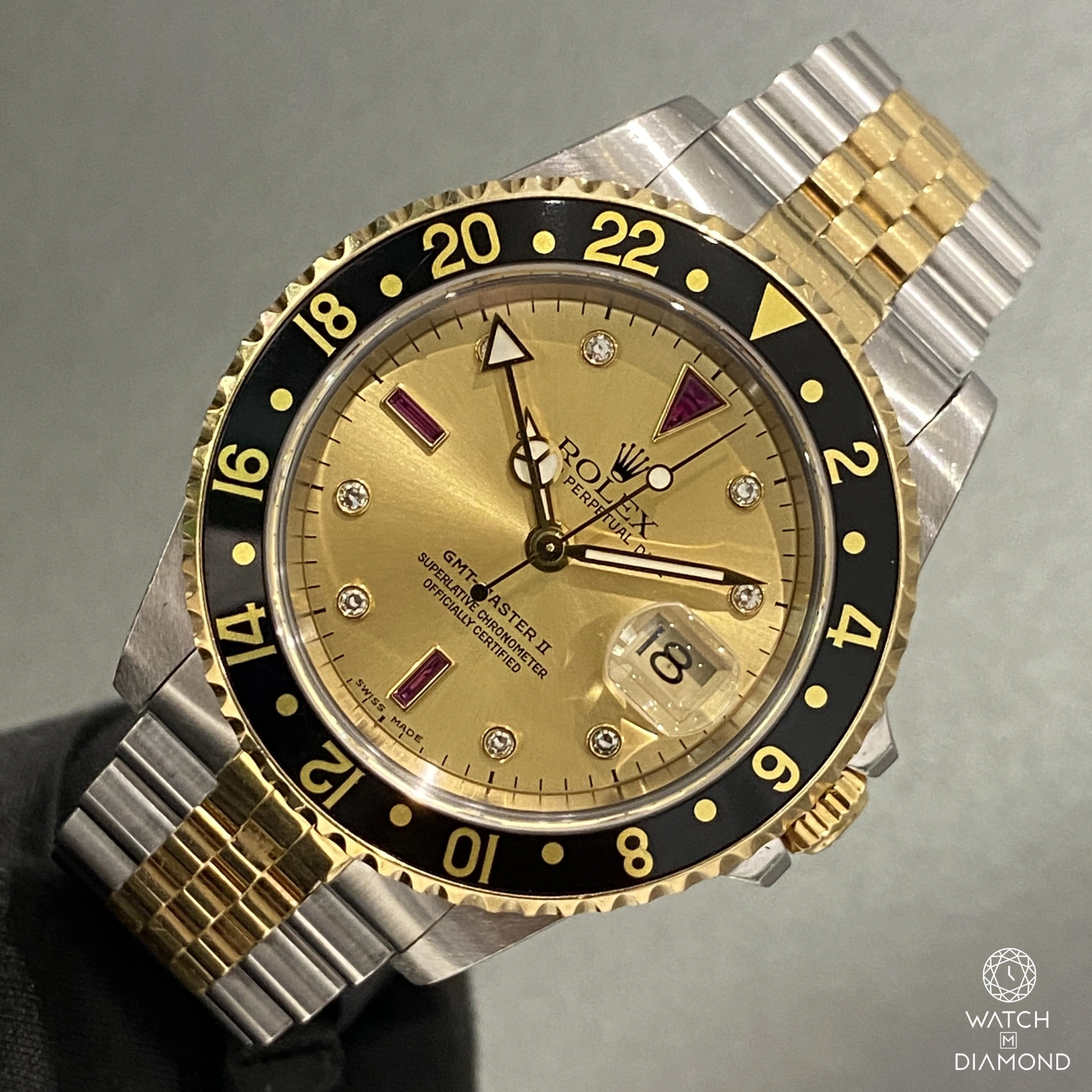 Rolex GMT-Master II 16713 40mm Acciaio e Oro Giallo Champagne