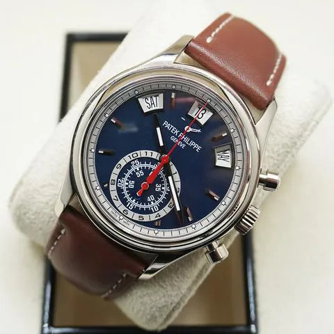 Patek Philippe Annual Calendar Chronograph 5960/01G-001 40.5mm White gold Blue 1