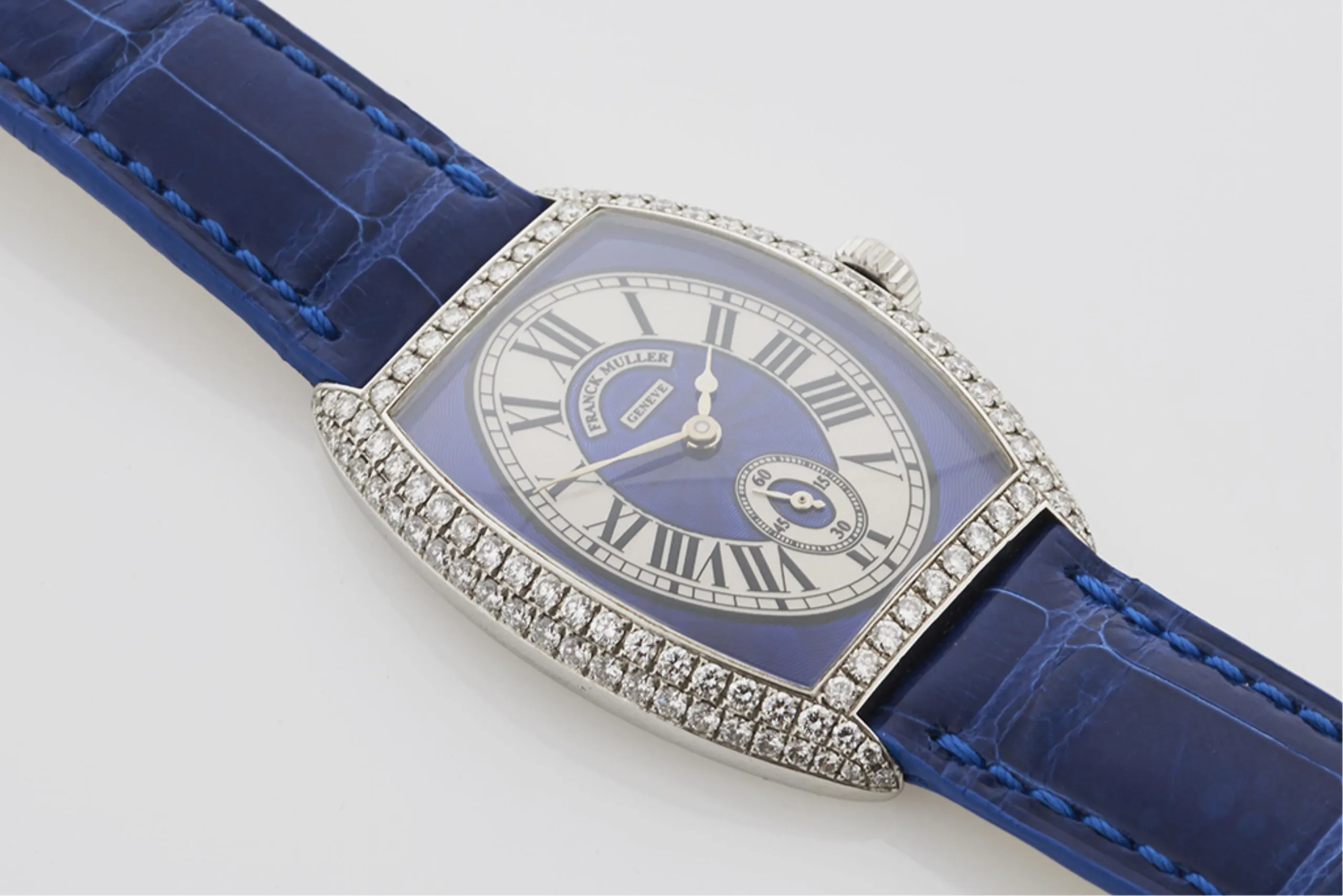 Franck Muller 29mm Platinum and Diamond Blue 1