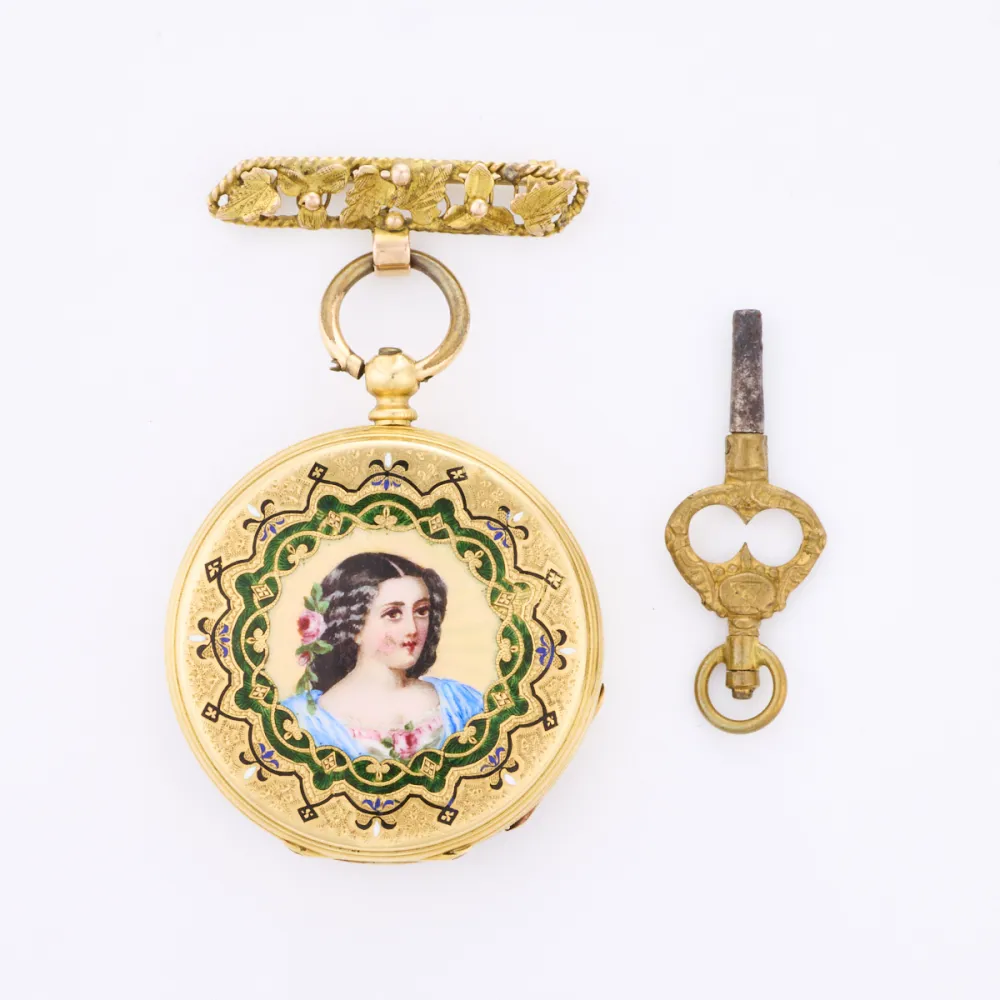Anonymous 36.5mm Yellow gold and enamel Gold-coloured