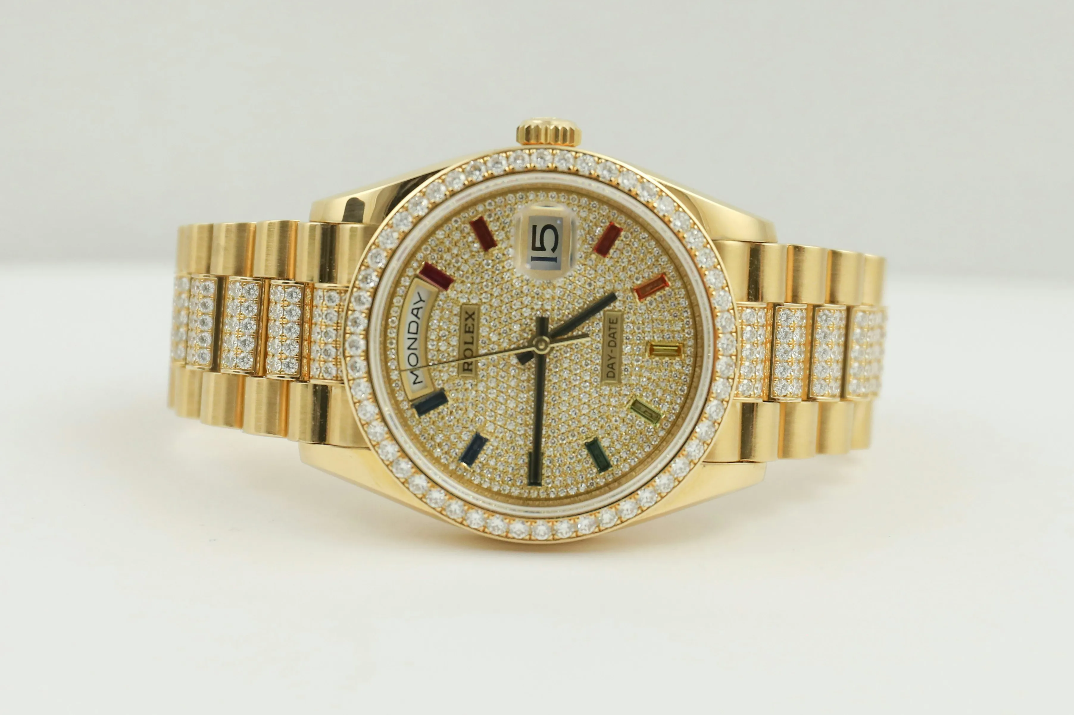 Rolex Day-Date 36 128348RBR 36mm Yellow gold and Diamond Pave 2