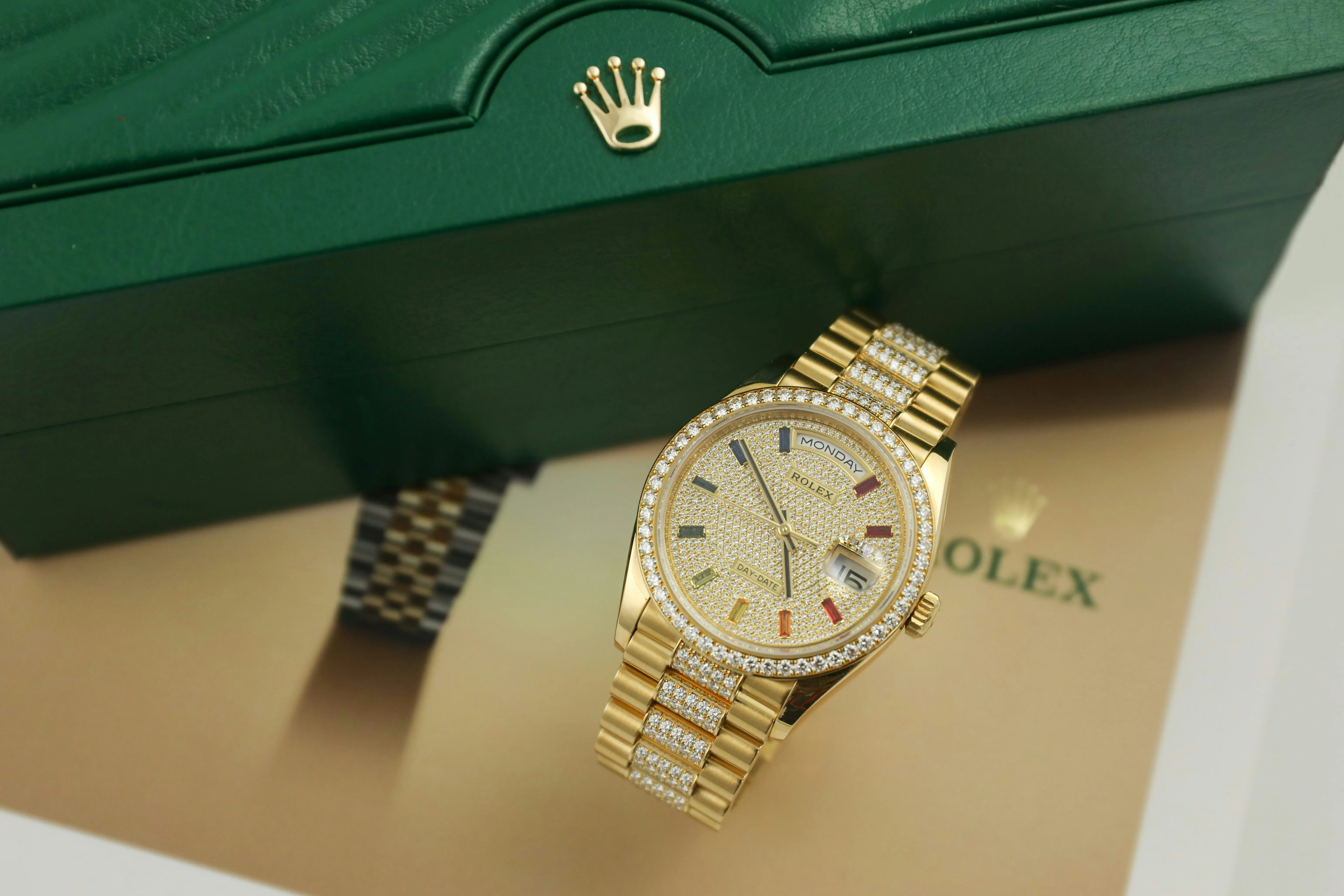 Rolex Day-Date 36 128348RBR 36mm Yellow gold and Diamond Pave 4