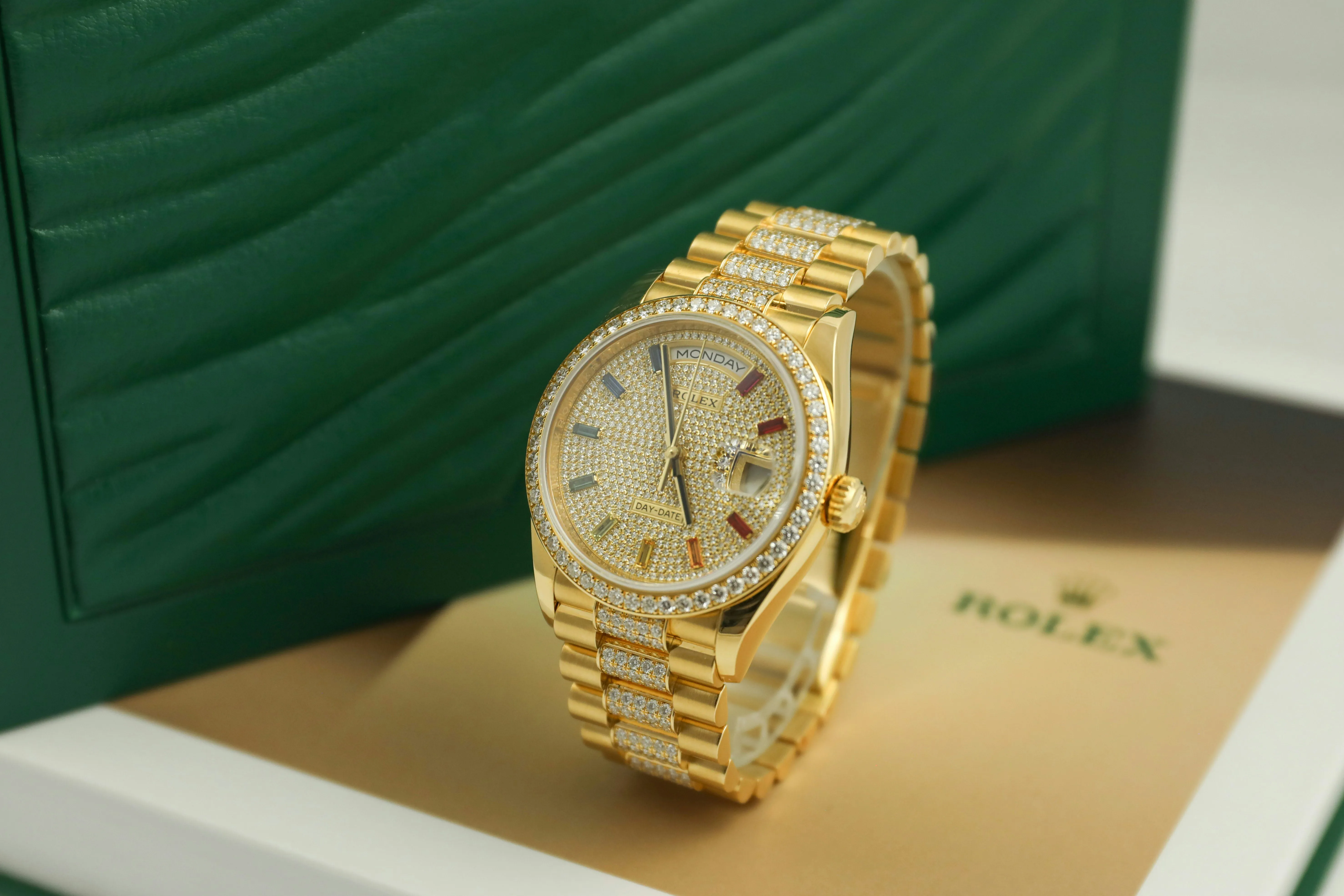 Rolex Day-Date 36 128348RBR 36mm Yellow gold and Diamond Pave 5