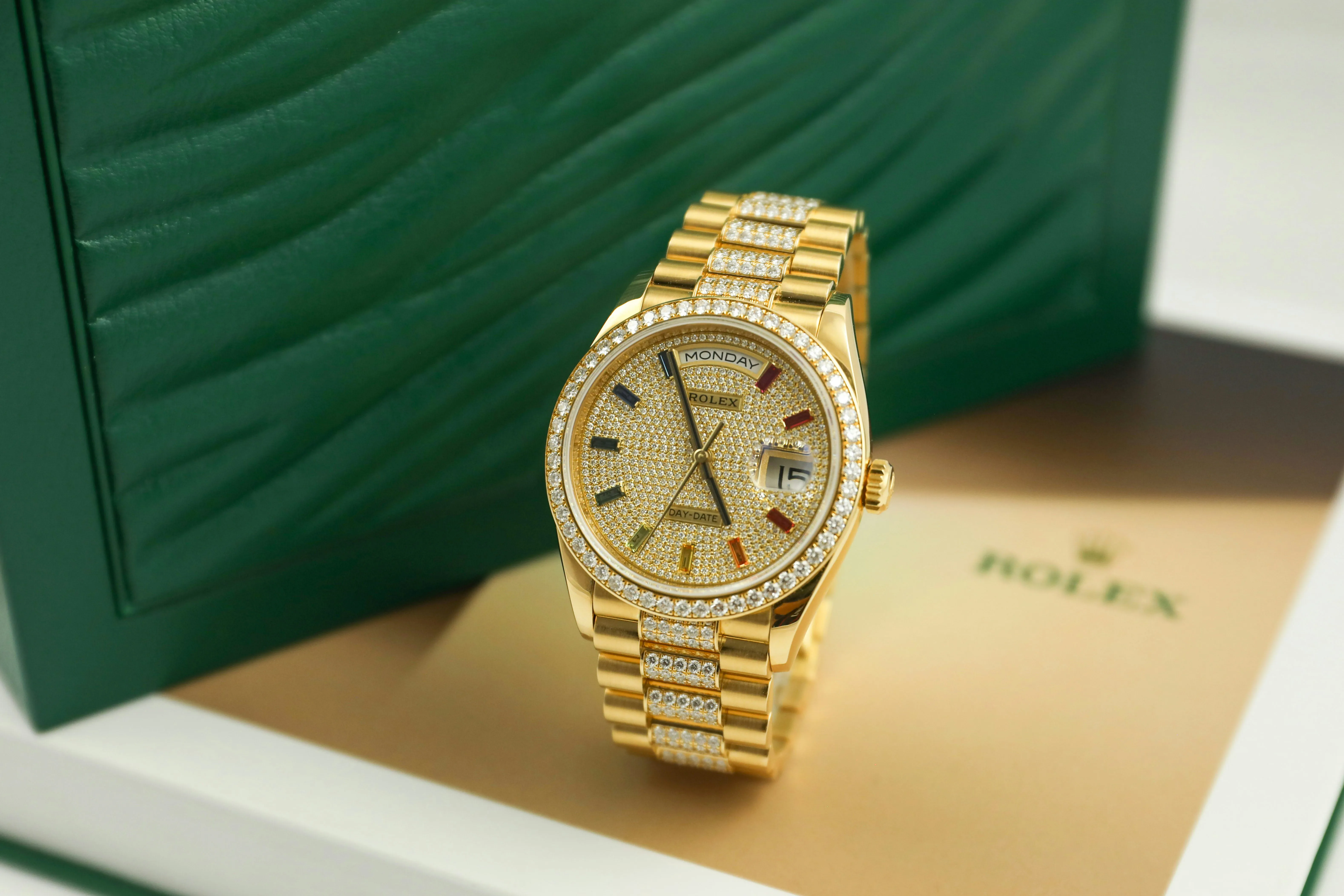 Rolex Day-Date 36 128348RBR 36mm Yellow gold and Diamond Pave 6