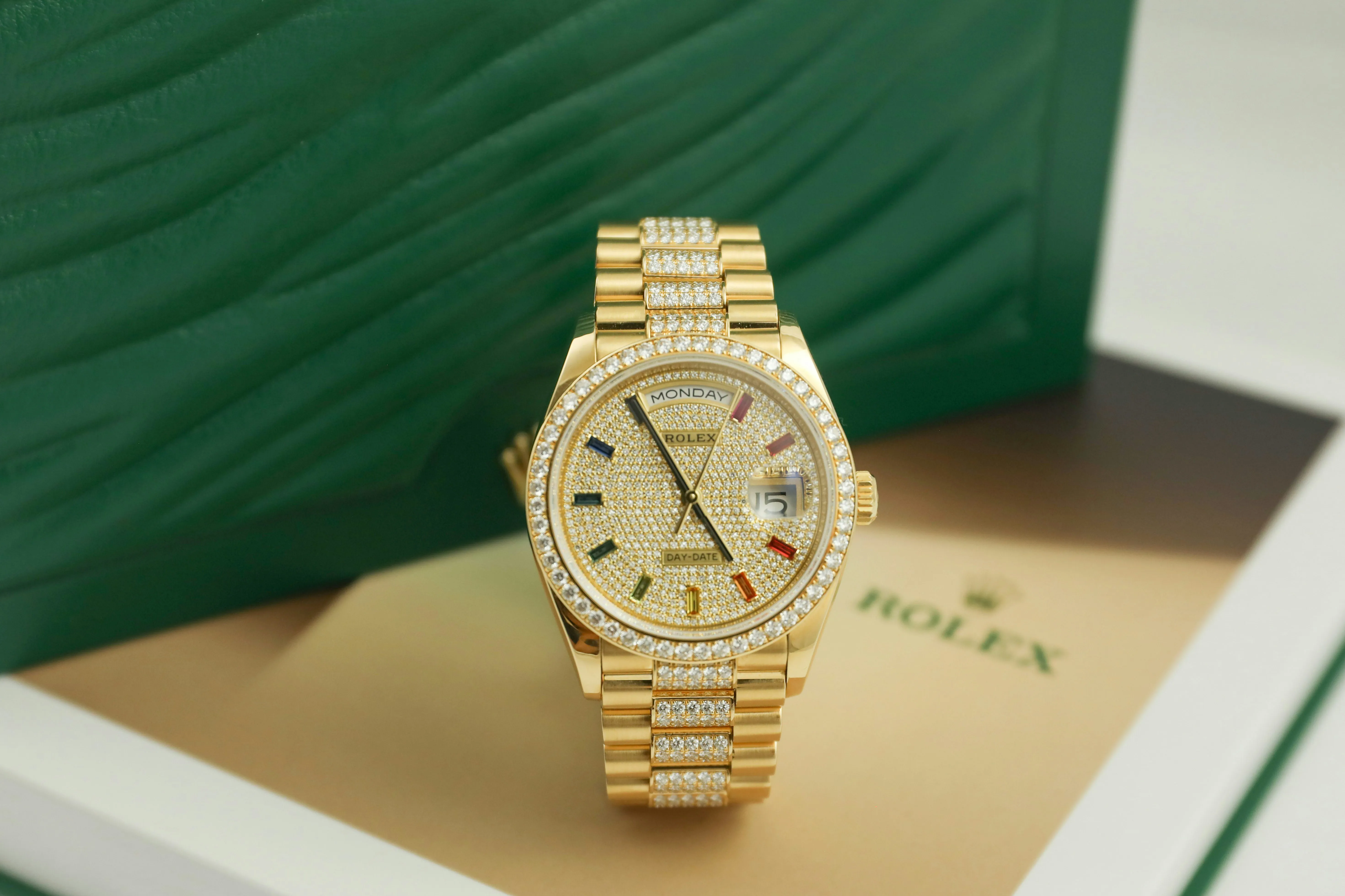 Rolex Day-Date 36 128348RBR 36mm Yellow gold and Diamond Pave 7